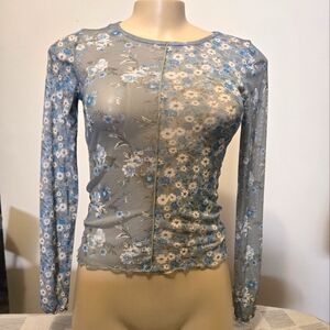 Floral mesh top XS